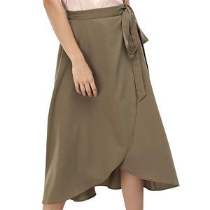 NWT Zilingo LARGE Romantic Wrap Skirt Green New With Tags